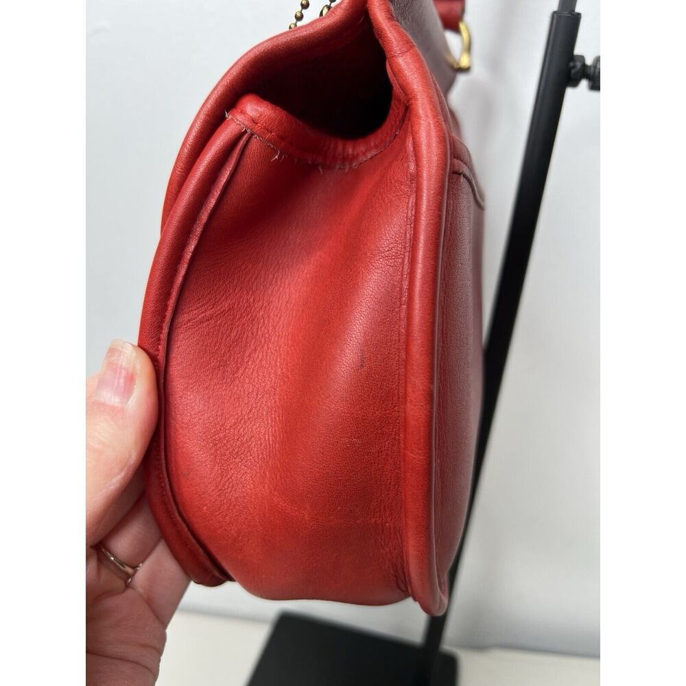 Vintage Red Coach Post Pouch Leather Crossbody Purse GORGEOUS - Picture 7 of 16